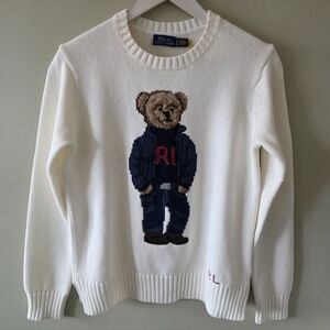 NWOT Polo Ralph Lauren S Old Money Luxury Timeless Prep Iconic Bear Knit Sweater